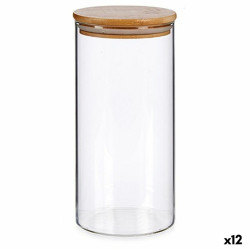 Tin Brown Transparent Bamboo Borosilicate Glass 1,4 L 10,3 x 21 x 10,3 cm (12 Units)