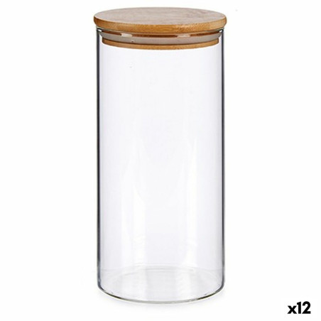 Tin Brown Transparent Bamboo Borosilicate Glass 1,4 L 10,3 x 21 x 10,3 cm (12 Units)