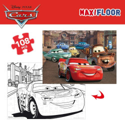 Child's Puzzle Cars Double-sided 108 Pieces 70 x 1,5 x 50 cm (6 Units)