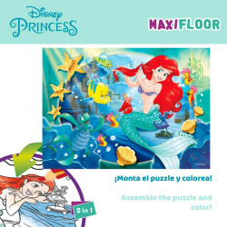 Child's Puzzle Disney Princess 60 Pieces 70 x 1,5 x 50 cm Double-sided (6 Units)