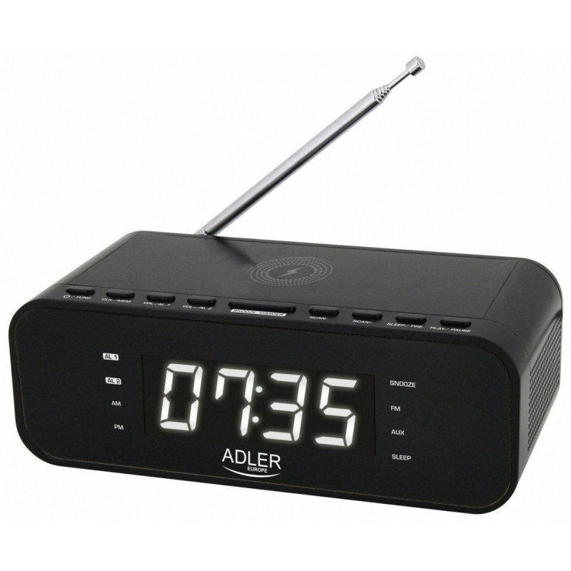 Clock-Radio Adler AD 1192b White Black