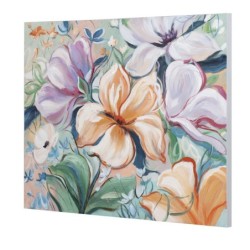 Painting Home ESPRIT Flowers Shabby Chic 100 x 3,7 x 80 cm (2 Units)