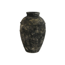 Vase Home ESPRIT Dark grey Terracotta Oriental 23,5 x 23,5 x 33,5 cm