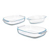 Set of trays Transparent Borosilicate Glass 700 ml 2 L 3,8 L (4 Units)