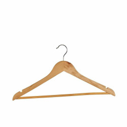 Set of Clothes Hangers Natural brown Wood 45.5 x 21,5 x 1 cm (4 Units)