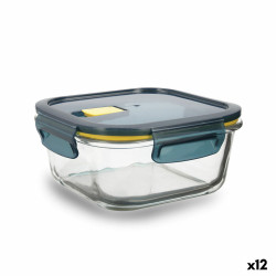 Hermetic Lunch Box Quid Astral 800 ml Squared Blue Glass (12 Units)