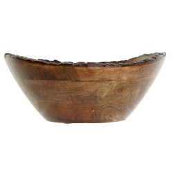 Salad Bowl DKD Home Decor Dark brown Mango wood 30 x 30 x 12 cm