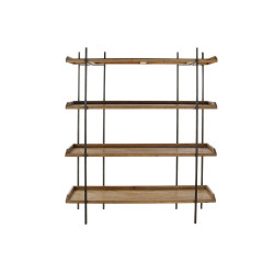 Shelves Home ESPRIT Brown Black Wood Metal 150 x 40 x 181 cm