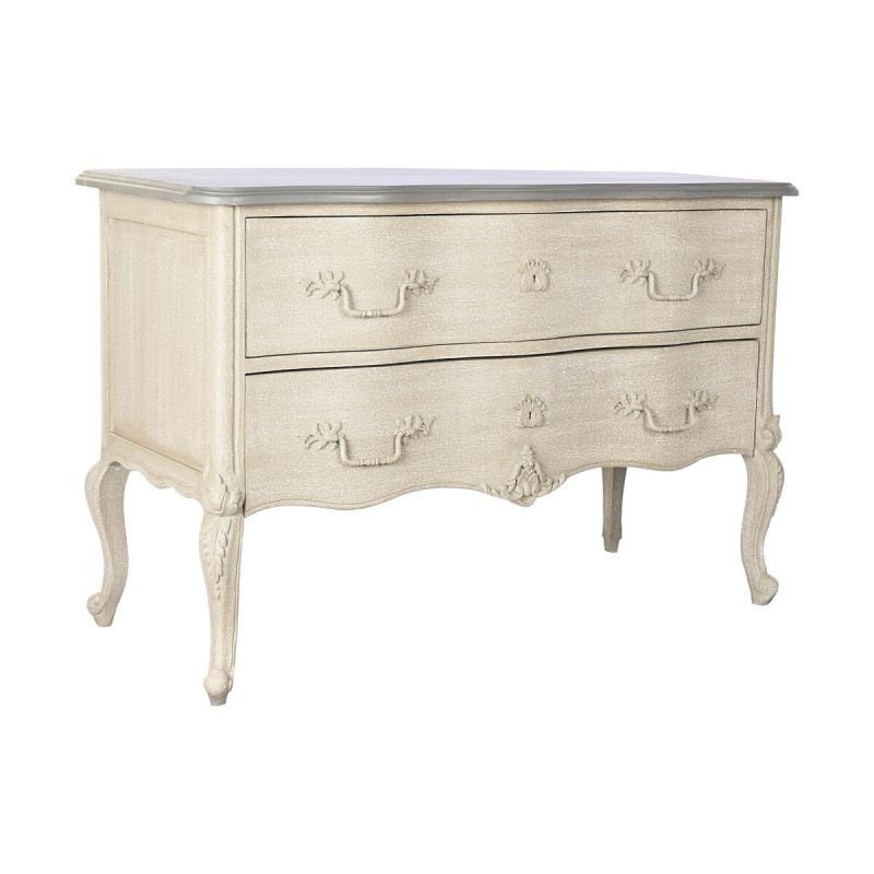 Chest of drawers DKD Home Decor 123 x 50 x 80 cm Beige Grey Dark grey Mango wood MDF Wood Romantic