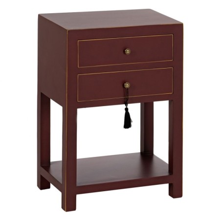 Nightstand ORIENT Terracotta colour Fir wood MDF Wood 45 x 30 x 66 cm