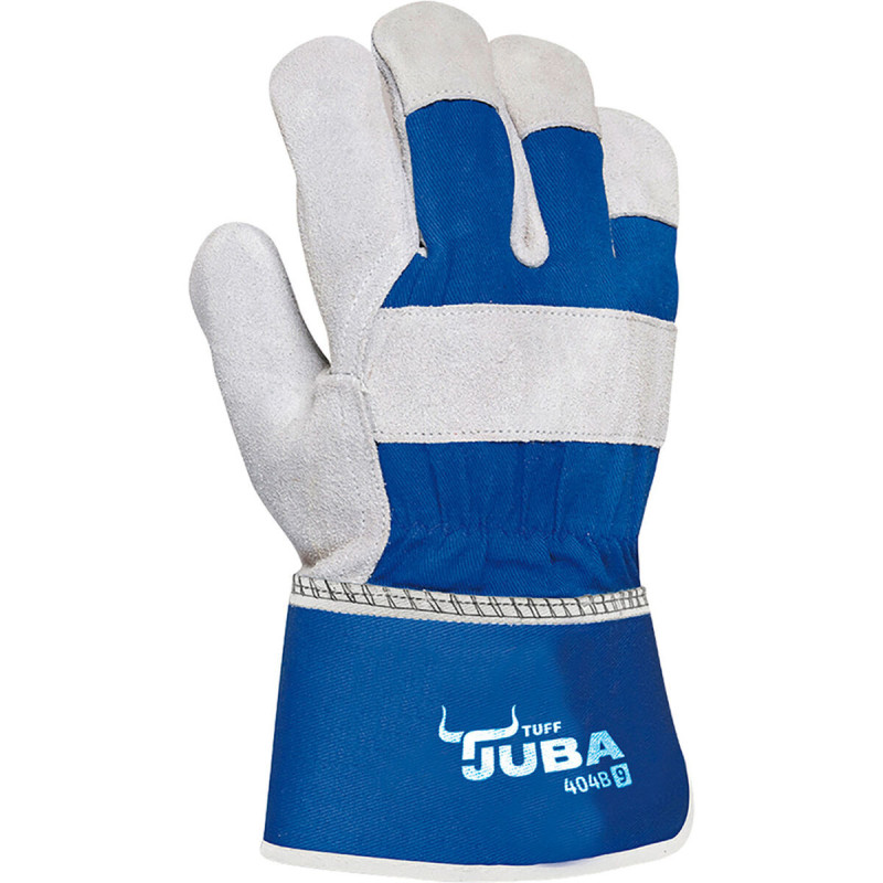 Work Gloves JUBA Cowhide Suede Blue Canvas