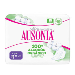 Super Sanitary Pads with Wings ORGANIC Ausonia (10 uds)