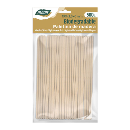 Kit of coffee stirrers Algon Wood 190 x 1,3 x 6 mm 500 Units