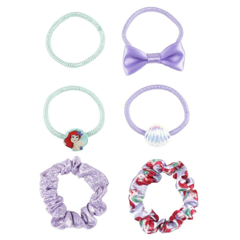 Hair ties Disney Princess Multicolour Turquoise 6 Units