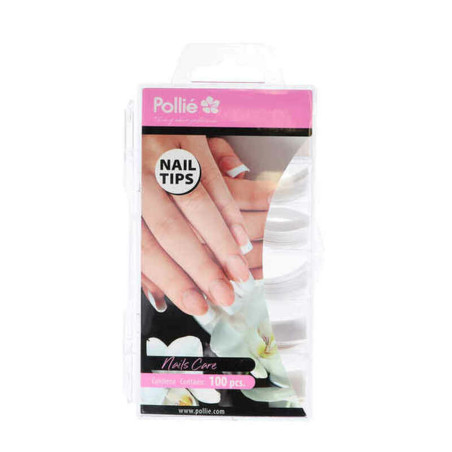 False nails Eurostil BLANCOS CURVADOS Curved White (100 uds)