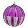 Christmas Baubles Ø 10 cm 6 Units Purple Silver PVC