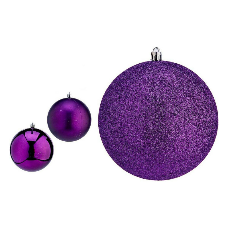 Christmas Baubles Ø 12 cm 6 Units Purple PVC