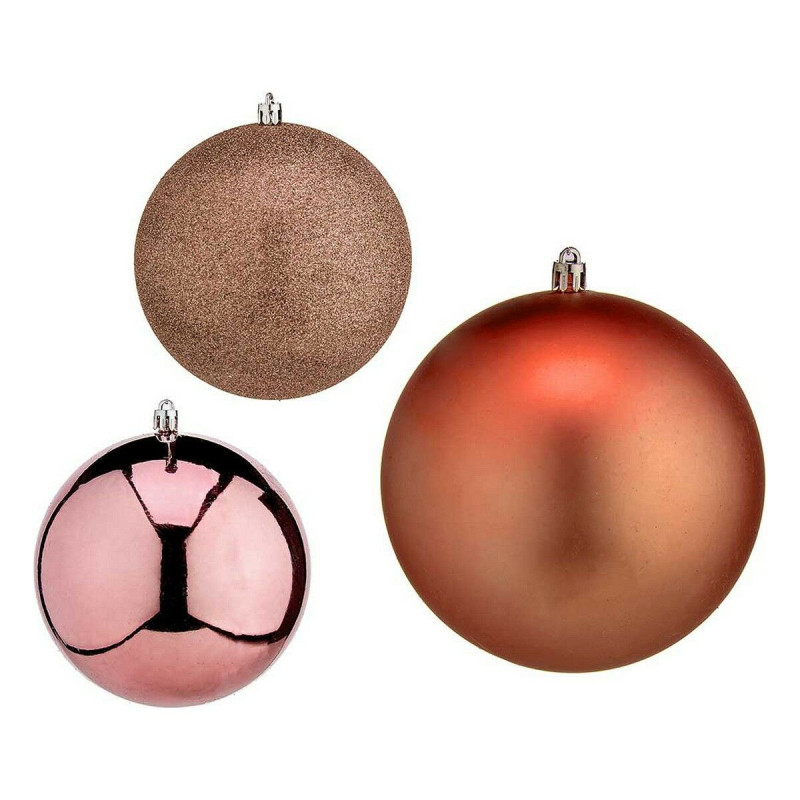 Christmas Bauble Ø 12 cm 6 Units Copper Plastic