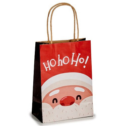 Paper Bag Father Christmas White Red 13,5 x 8 x 21 cm (12 Units)