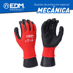 Work Gloves EDM Touchpad Nitrile Industrial Red Lycra