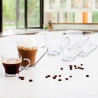 Piece Coffee Cup Set Quid Supreme Transparent Glass Steel 110 ml 3 Pieces