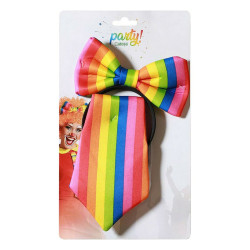 Tie Multicolour Tape Male Clown Set