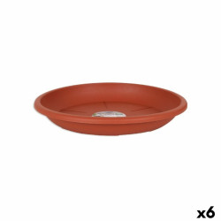 Flower Pot Dish Dem Squares Brown 24 x 2 x 3,2 cm (6 Units)