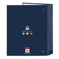 Ring binder Benetton Love Navy Blue A4 (27 x 33 x 6 cm)