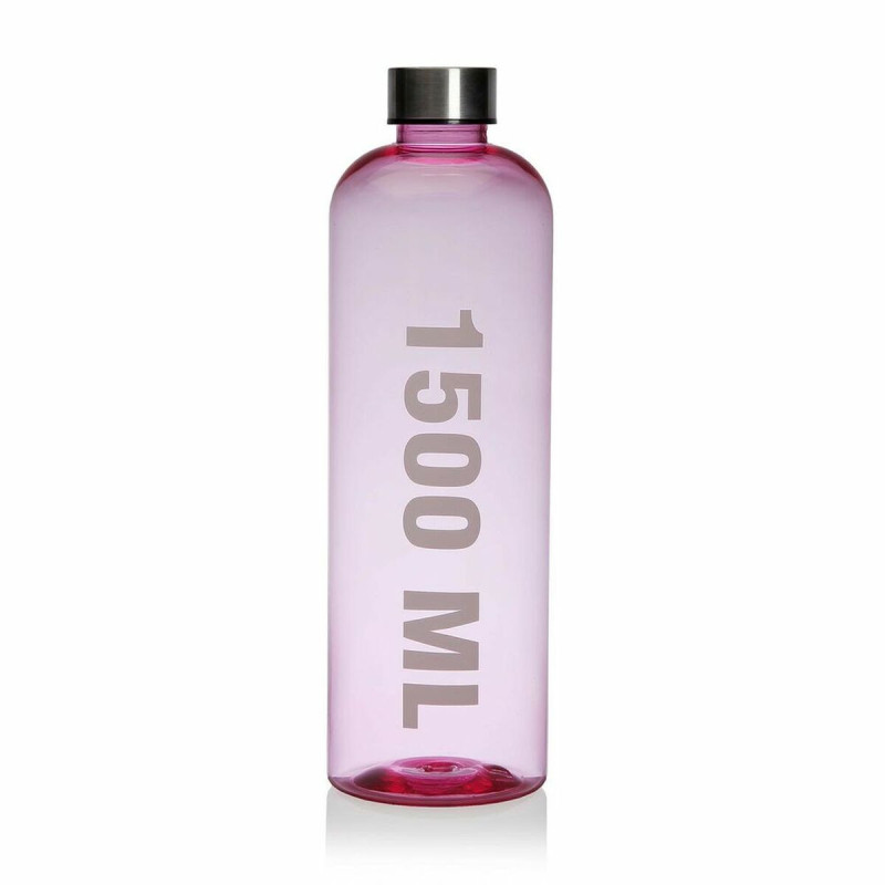 Water bottle Versa Pink 1,5 L Acrylic Steel polystyrene 9 x 29 x 9 cm