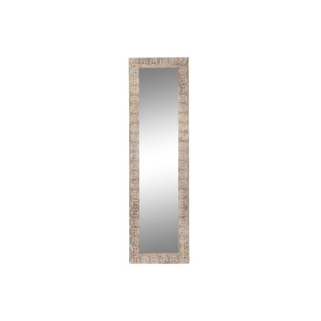 Wall mirror DKD Home Decor 44 x 3 x 150 cm Crystal Brown White Mango wood Indian Man MDF Wood Stripped