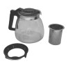 Teapot Black Transparent Silver Glass Plastic 900 ml