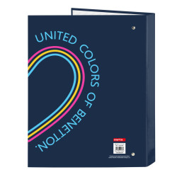 Ring binder Benetton Love Navy Blue A4 (26.5 x 33 x 4 cm)