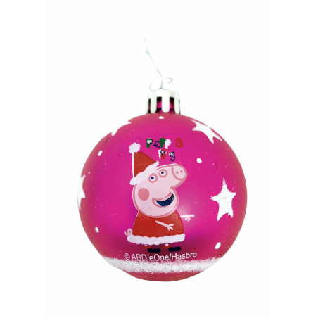 Christmas Bauble Peppa Pig Cosy corner Fuchsia 10Units Plastic (Ø 6 cm)