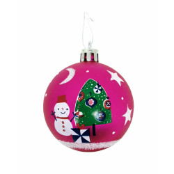 Christmas Bauble Peppa Pig Cosy corner Fuchsia 10Units Plastic (Ø 6 cm)