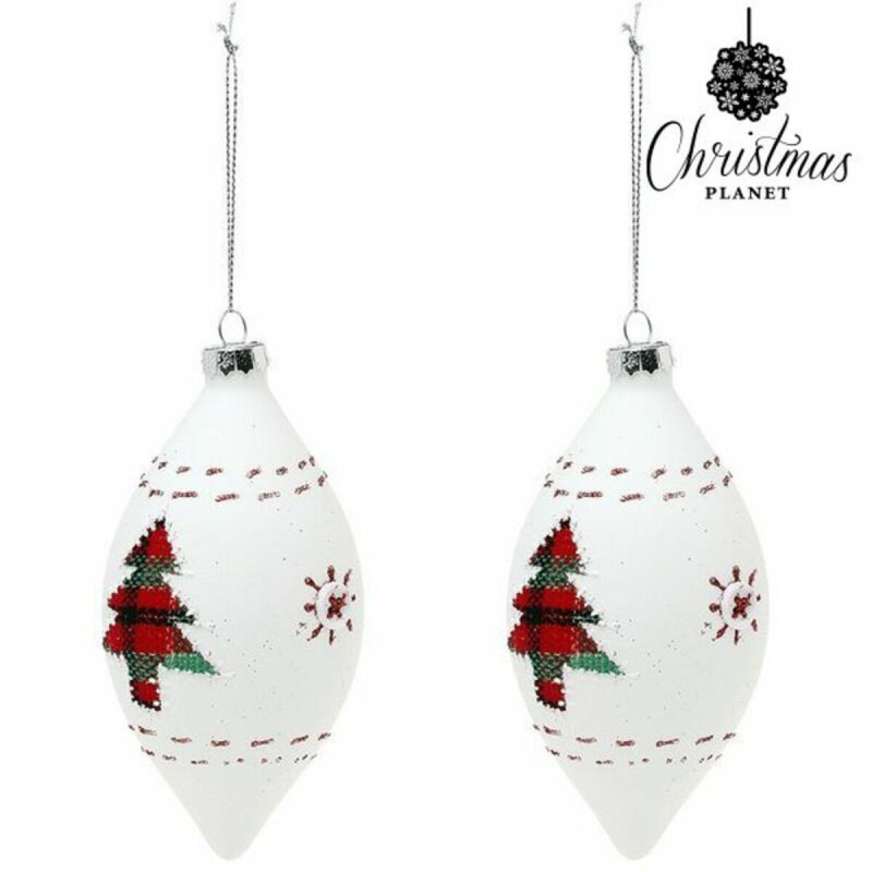 Christmas Baubles (2 uds) Crystal White