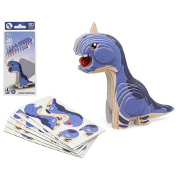 3D Puzzle Dino 18 x 8 cm Blue