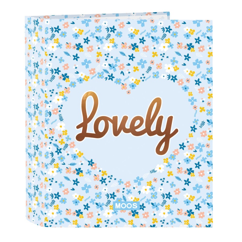 Ring binder Moos Lovely Light Blue A4 (27 x 33 x 6 cm)