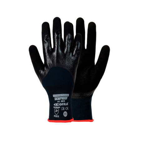 Work Gloves Cofra Skinproof Black Nylon Elastane Nitrile