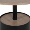 Centre Table Black Natural Iron MDF Wood 65 x 65 x 37,5 cm