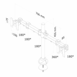 Screen Table Support Neomounts Black 27"