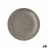 Flat plate Ariane Oxide Ceramic Grey Ø 27 cm (6 Units)