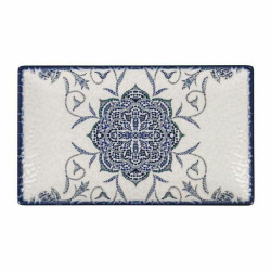 Serving Platter La Mediterránea Rosetta Porcelain Rectangular 25,3 x 15 x 1,8 cm (18 Units)