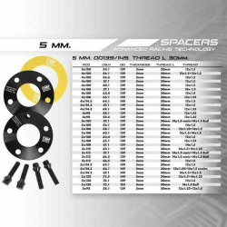 Separator set OMP 4x100 56,6 M12 x 1,5 5 mm