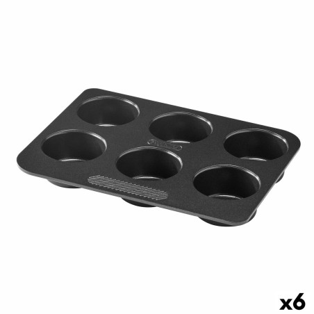 Tartlets tin Pyrex Magic Black 24 x 18 x 3 cm (6 Units)