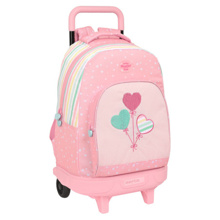 School Rucksack with Wheels BlackFit8 Globitos 33 x 45 x 22 cm Pink