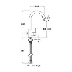 Single Handle Sink Mixer Tap CIS Stainless steel Brass