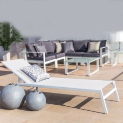 Sun-lounger Thais White 199 x 61 x 30 cm