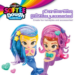 Modelling Clay Game Cra-Z-Art Softee Dough Hair sirenas (4 Units)