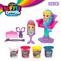 Modelling Clay Game Cra-Z-Art Softee Dough Hair sirenas (4 Units)