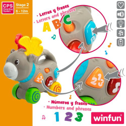 Pull-along toy Winfun Elk 17 x 17 x 7,5 cm (6 Units)